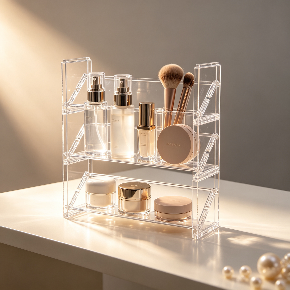 π Makeup Storage | Clear Acrylic | Vanity | For Her | Sleek Organizer