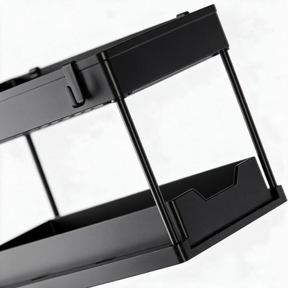 🖤 Space-Saving | Durable Metal Countertop Organizer | Modern Two-Tier Storage Rack